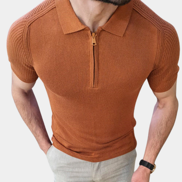 Elegantes und lässiges Herren-Poloshirt mit Reißverschluss aus hochwertiger Baumwolle