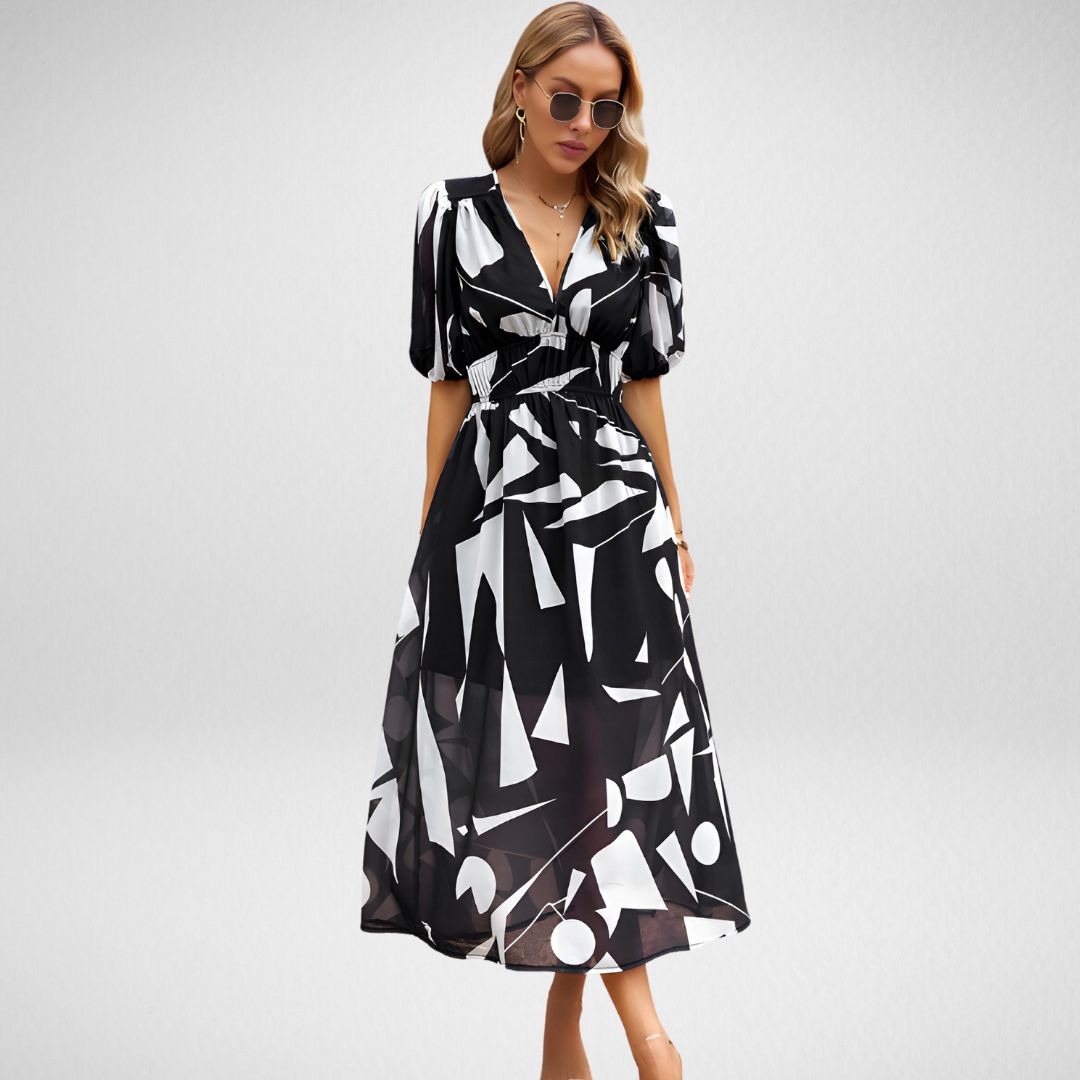 Corina™ - ein elegantes und zeitloses Kleid mit Rundhalsausschnitt, perfekt für jeden Anlass!
