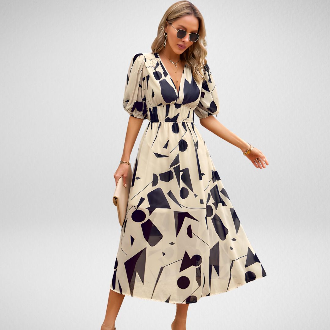 Corina™ - ein elegantes und zeitloses Kleid mit Rundhalsausschnitt, perfekt für jeden Anlass!