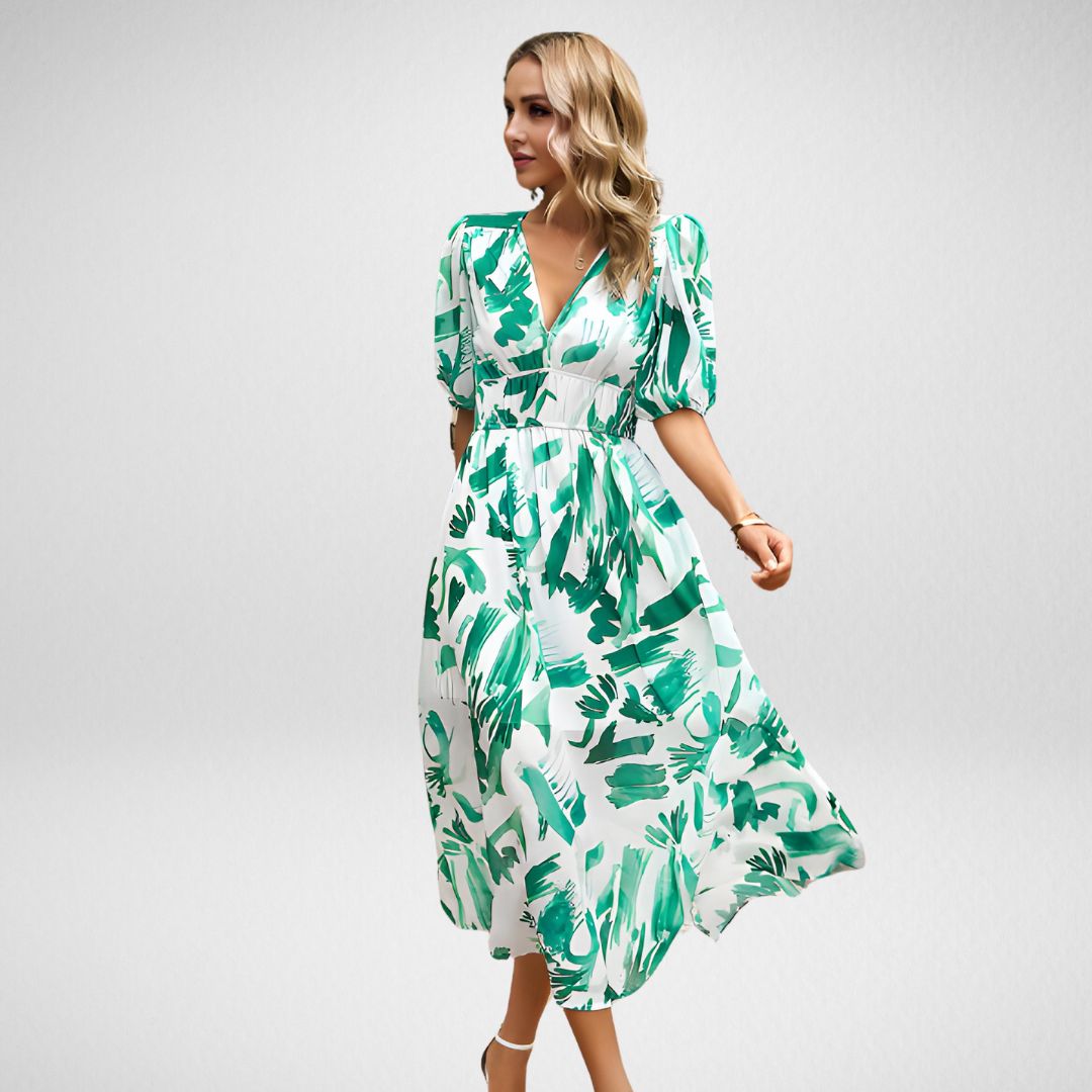 Corina™ - ein elegantes und zeitloses Kleid mit Rundhalsausschnitt, perfekt für jeden Anlass!