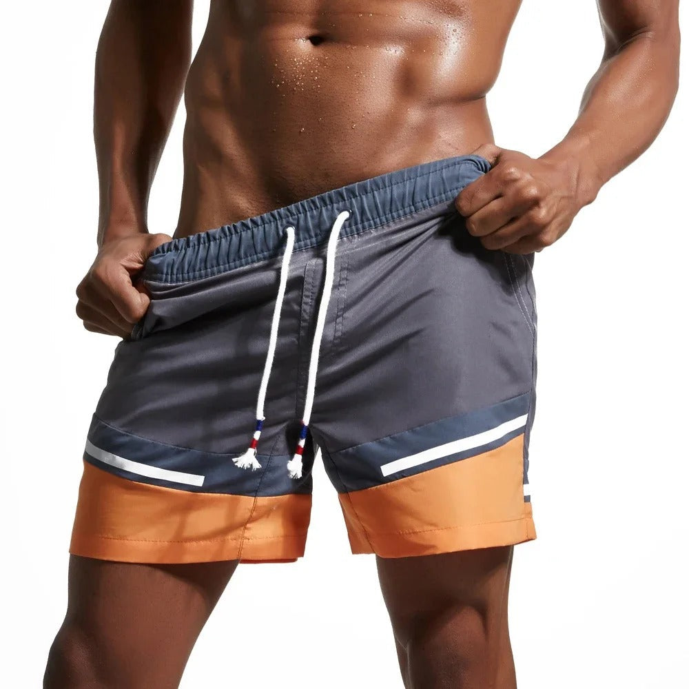 Sneldrogende zwemshort met trendy patchwork-design voor een stijlvolle strandlook - Max