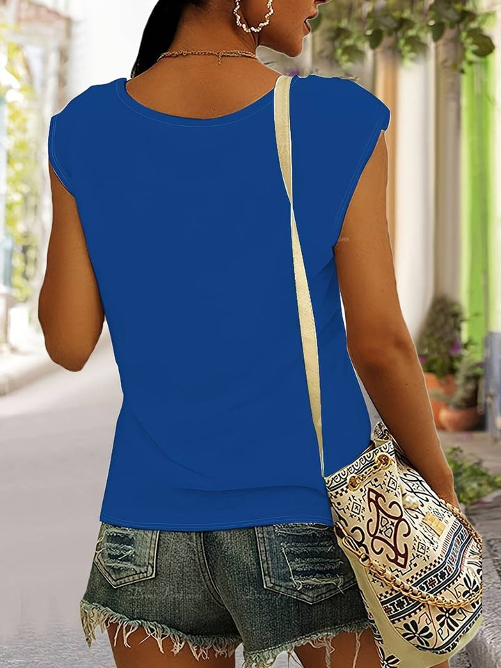 Stylisches ärmelloses Damen-Top mit elegantem V-Ausschnitt
