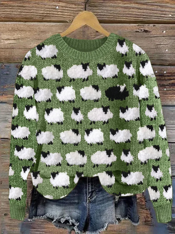 Modischer Damenpulli mit auffälligem Print - modisch und bequem