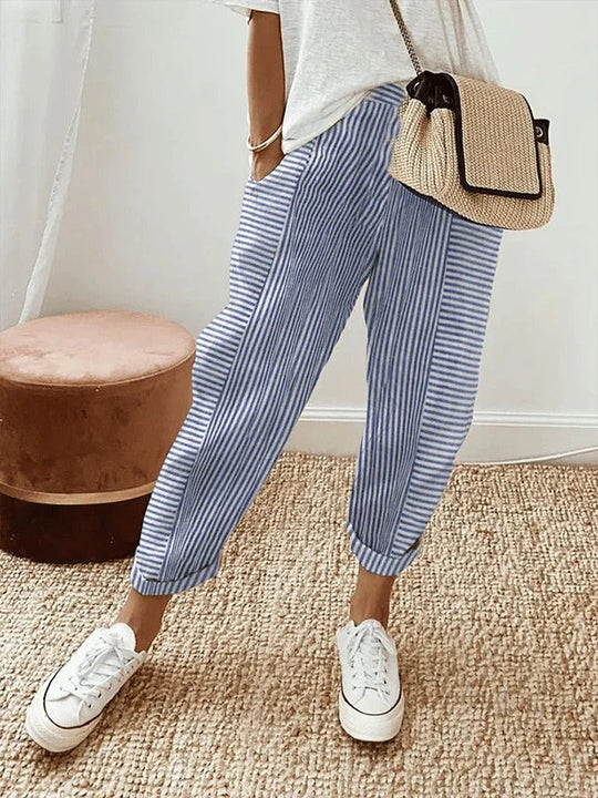 Elegante Damenhose mit modischen Streifen - Stil und Klassiker für den Alltag