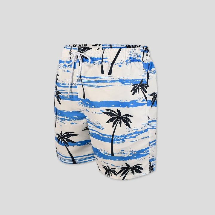 Matias stijlvolle witte zwemshort met trendy boomprint voor een frisse en modieuze look