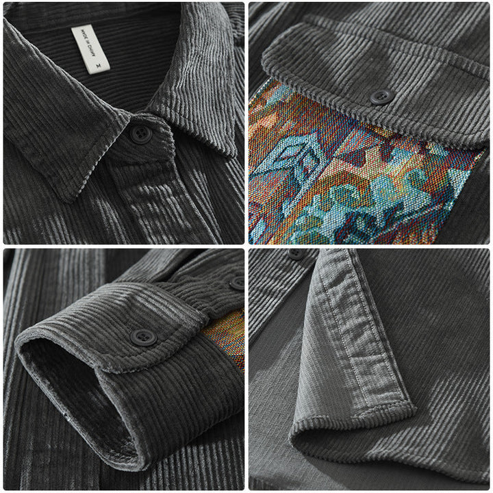 Stilvolles Herrenhemd im Vintage-Look aus besonders weicher und hochwertiger Baumwolle