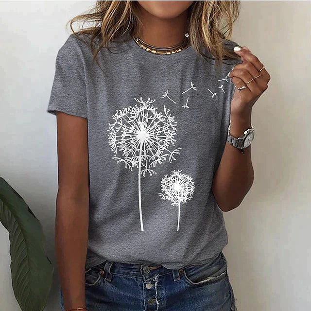 Elegantes Damen-Sommer-T-Shirt mit Rundhalsausschnitt und kurzen Ärmeln - stilvoller und erfrischender Look