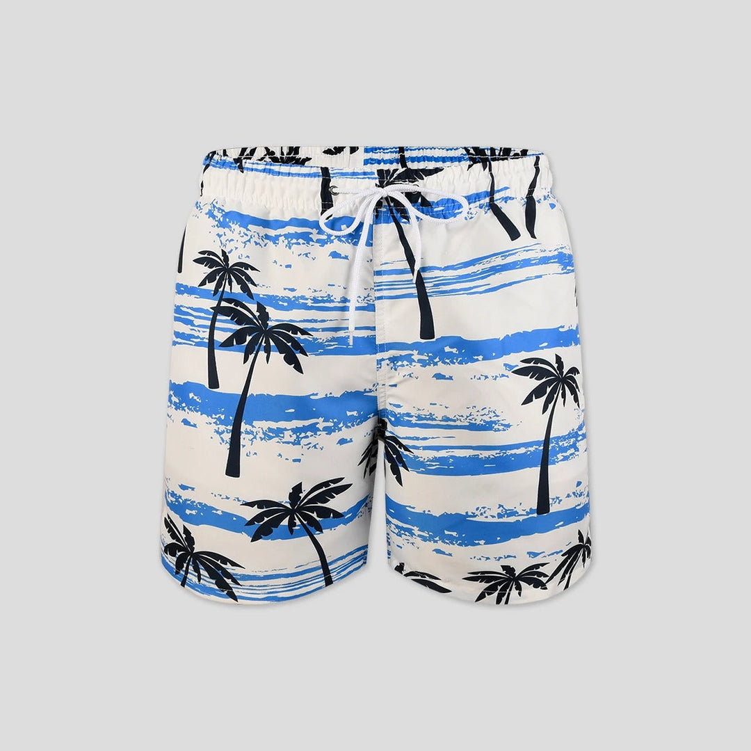 Matias stijlvolle witte zwemshort met trendy boomprint voor een frisse en modieuze look