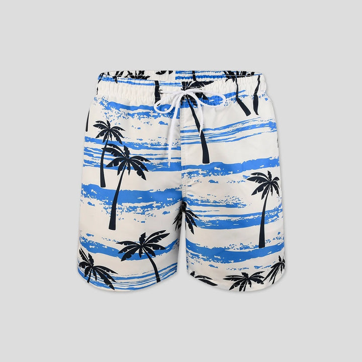 Matias stijlvolle witte zwemshort met trendy boomprint voor een frisse en modieuze look