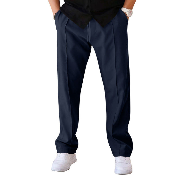Modische und bequeme Herrenhose mit weitem Bein aus atmungsaktivem, leichtem Stoff
