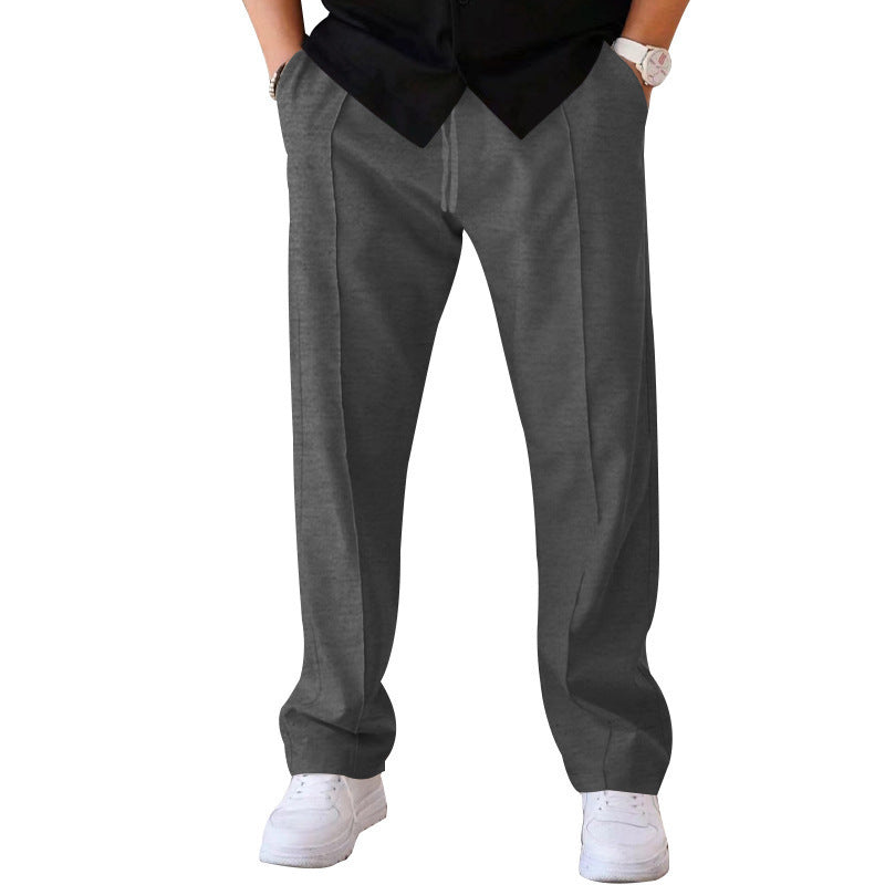 Modische und bequeme Herrenhose mit weitem Bein aus atmungsaktivem, leichtem Stoff