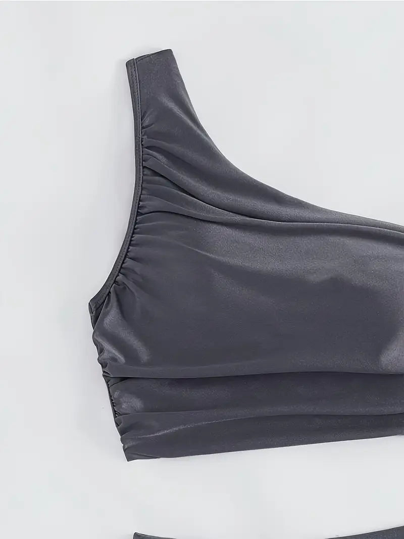 Farzeen Elegance | Stylish One-Shoulder High-Waisted Bikini Set for a Stunning Beach Look