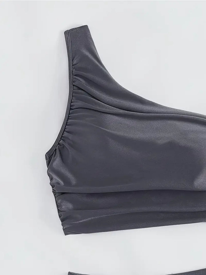 Farzeen Elegance | Stylish One-Shoulder High-Waisted Bikini Set for a Stunning Beach Look