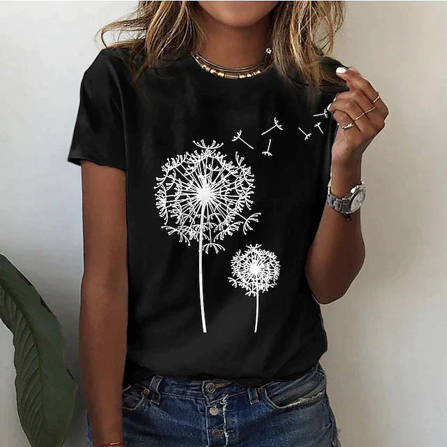 Elegantes Damen-Sommer-T-Shirt mit Rundhalsausschnitt und kurzen Ärmeln - stilvoller und erfrischender Look
