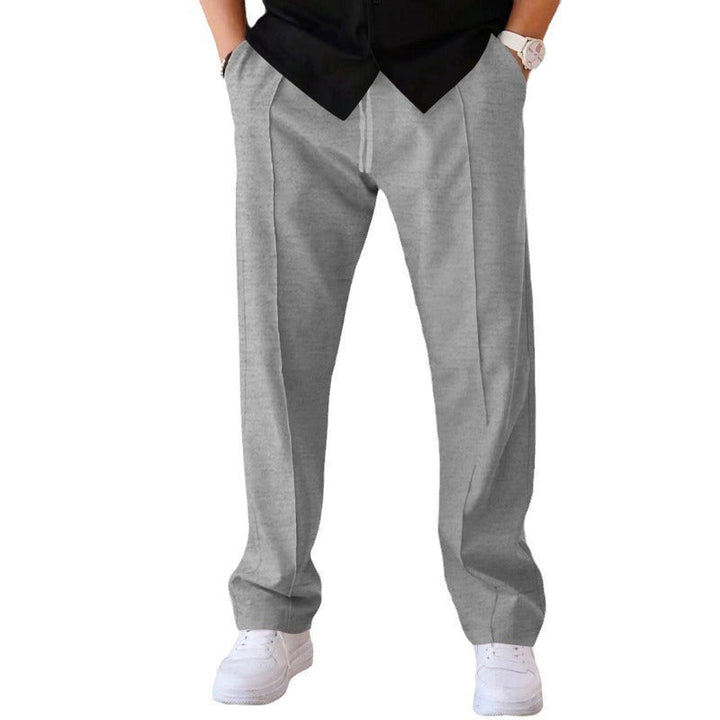 Modische und bequeme Herrenhose mit weitem Bein aus atmungsaktivem, leichtem Stoff