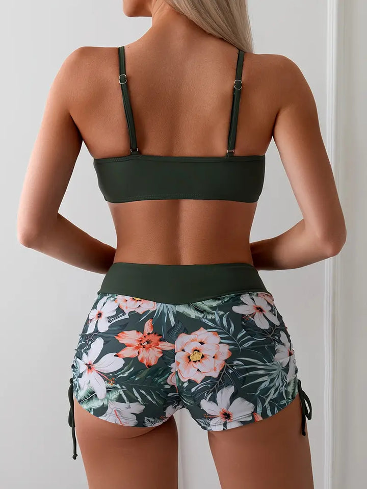Fionn | Élégant Bikini à Taille Haute avec Motifs Floraux