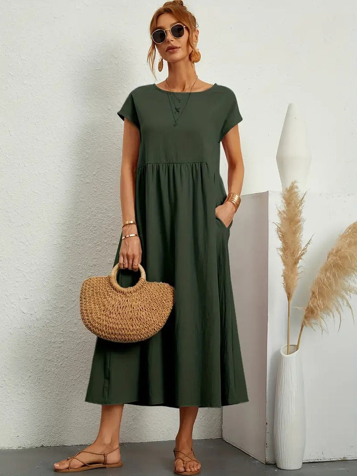 Brigida™ - Elegantes Sommerkleid aus Leinen mit praktischen Taschen