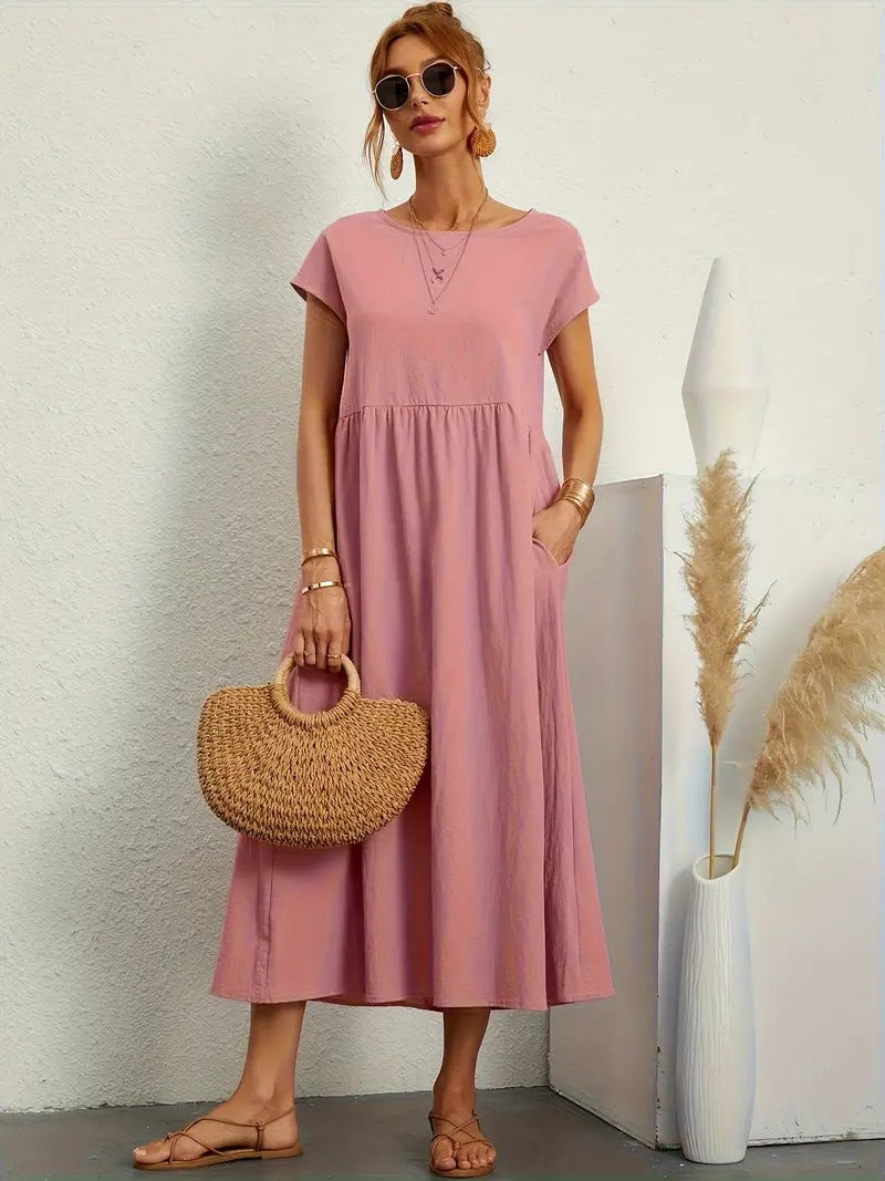 Brigida™ - Elegantes Sommerkleid aus Leinen mit praktischen Taschen
