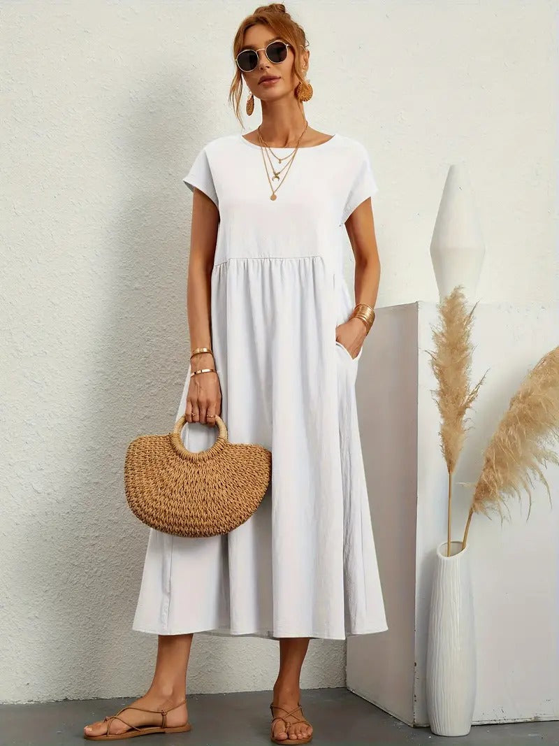 Brigida™ - Elegantes Sommerkleid aus Leinen mit praktischen Taschen