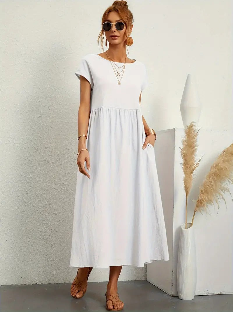 Brigida™ - Elegantes Sommerkleid aus Leinen mit praktischen Taschen