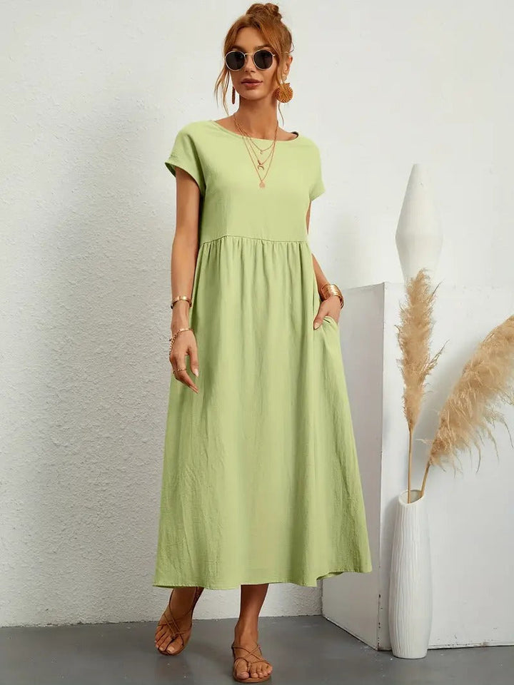 Brigida™ - Elegantes Sommerkleid aus Leinen mit praktischen Taschen