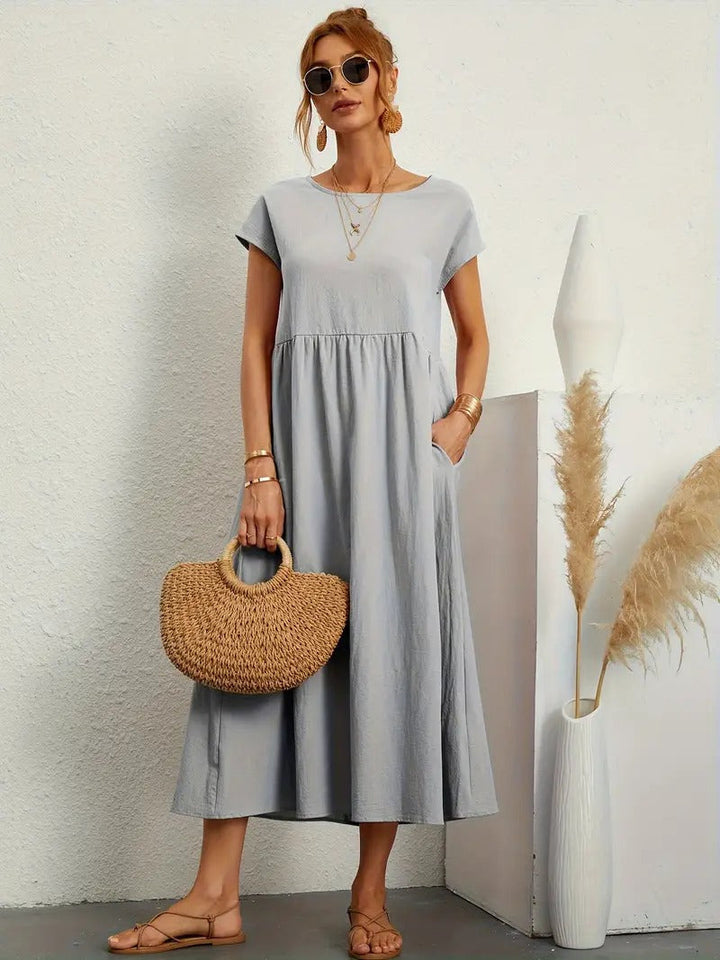 Brigida™ - Elegantes Sommerkleid aus Leinen mit praktischen Taschen