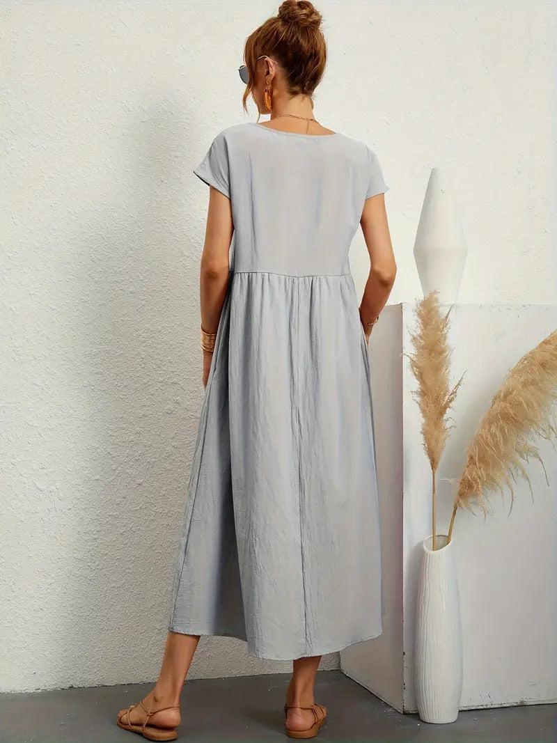 Brigida™ - Elegantes Sommerkleid aus Leinen mit praktischen Taschen