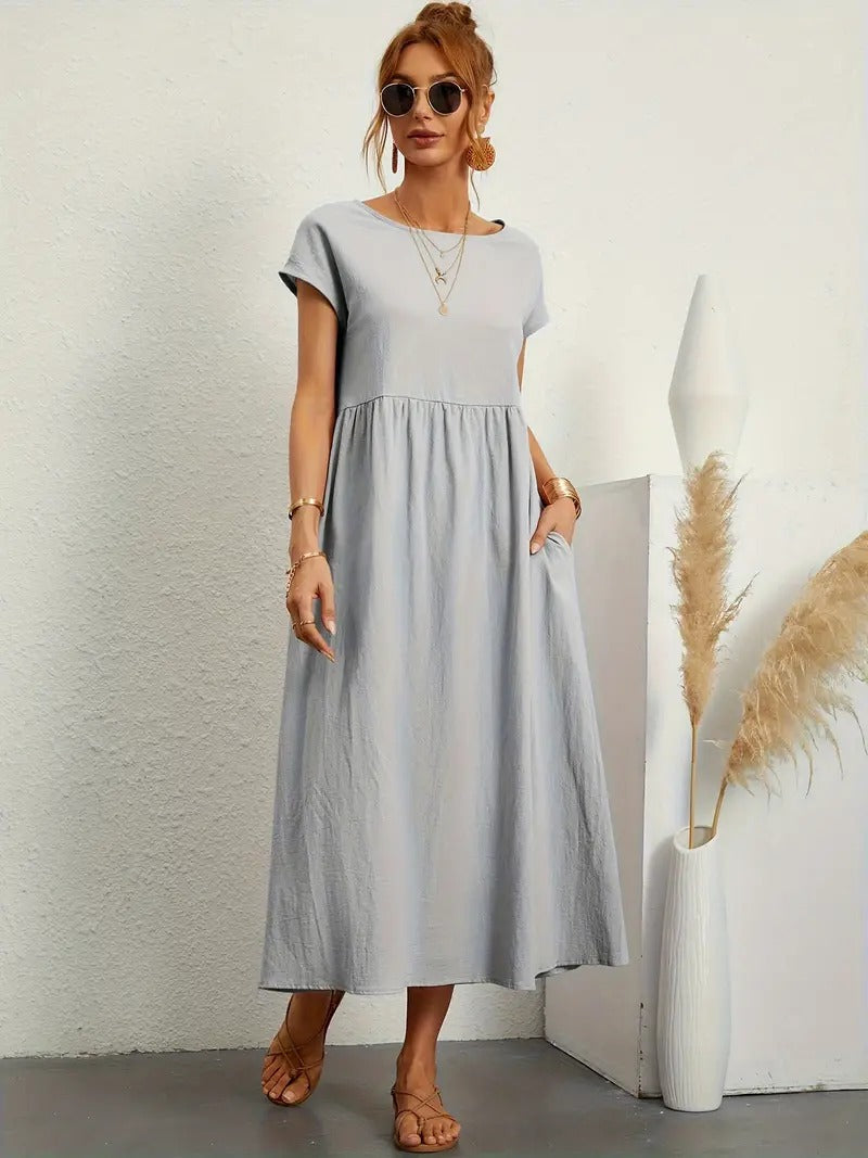 Brigida™ - Elegantes Sommerkleid aus Leinen mit praktischen Taschen