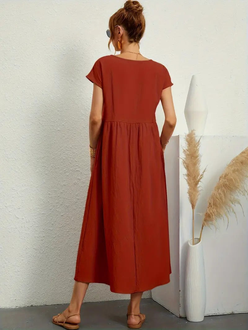 Brigida™ - Elegantes Sommerkleid aus Leinen mit praktischen Taschen