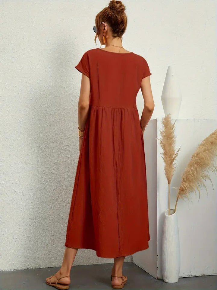 Brigida™ - Elegantes Sommerkleid aus Leinen mit praktischen Taschen