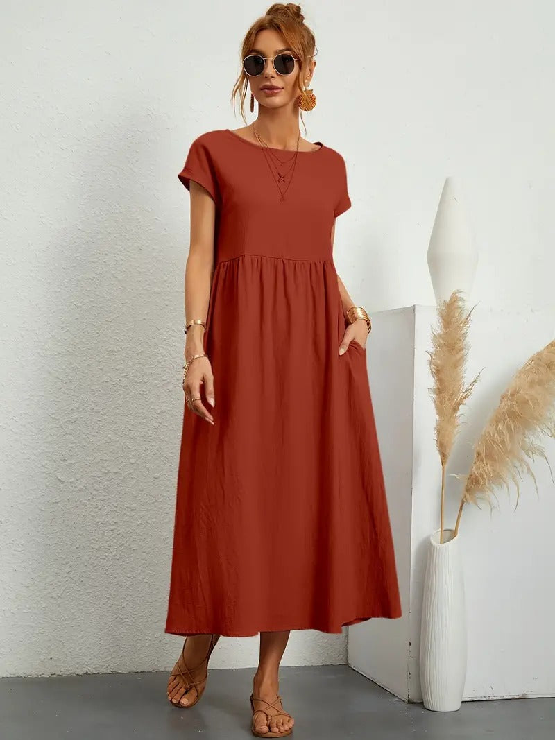 Brigida™ - Elegantes Sommerkleid aus Leinen mit praktischen Taschen