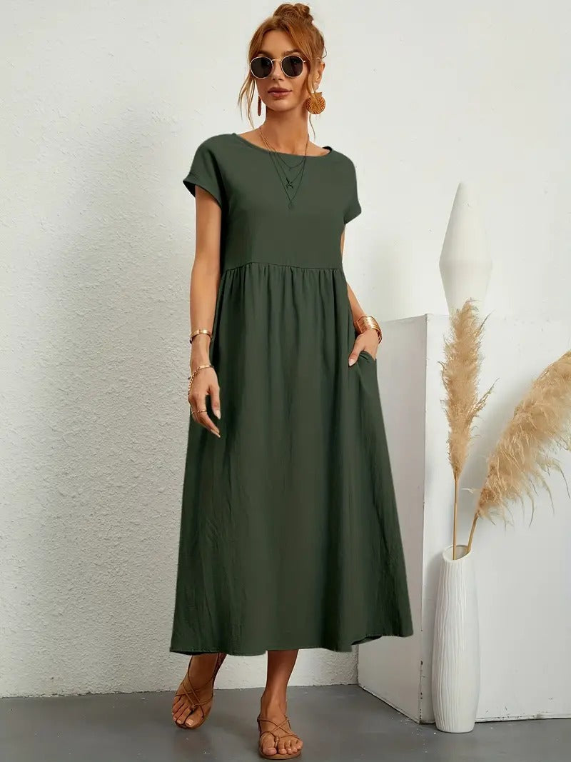 Brigida™ - Elegantes Sommerkleid aus Leinen mit praktischen Taschen