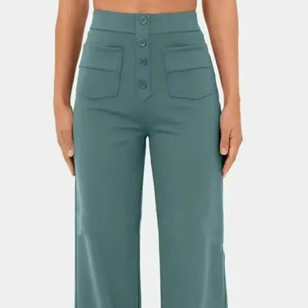 Modische Damenhose mit weitem Bein und hoher Taille - Eleganz und Komfort für jeden Tag