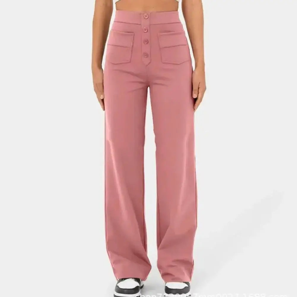 Modische Damenhose mit weitem Bein und hoher Taille - Eleganz und Komfort für jeden Tag
