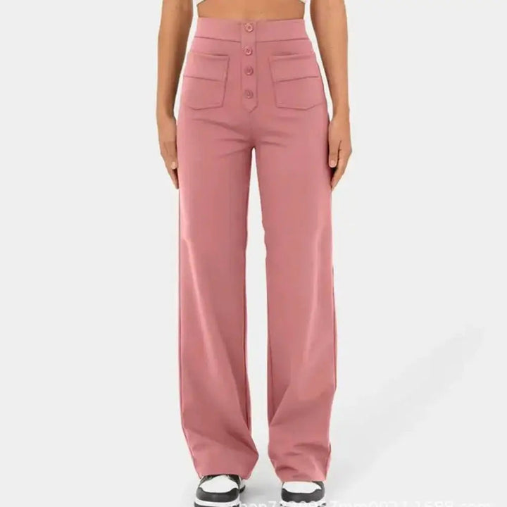 Modische Damenhose mit weitem Bein und hoher Taille - Eleganz und Komfort für jeden Tag