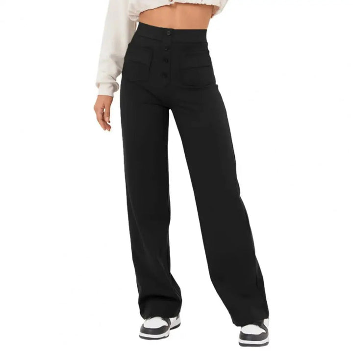 Modische Damenhose mit weitem Bein und hoher Taille - Eleganz und Komfort für jeden Tag