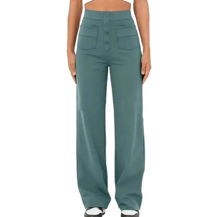 Modische Damenhose mit weitem Bein und hoher Taille - Eleganz und Komfort für jeden Tag