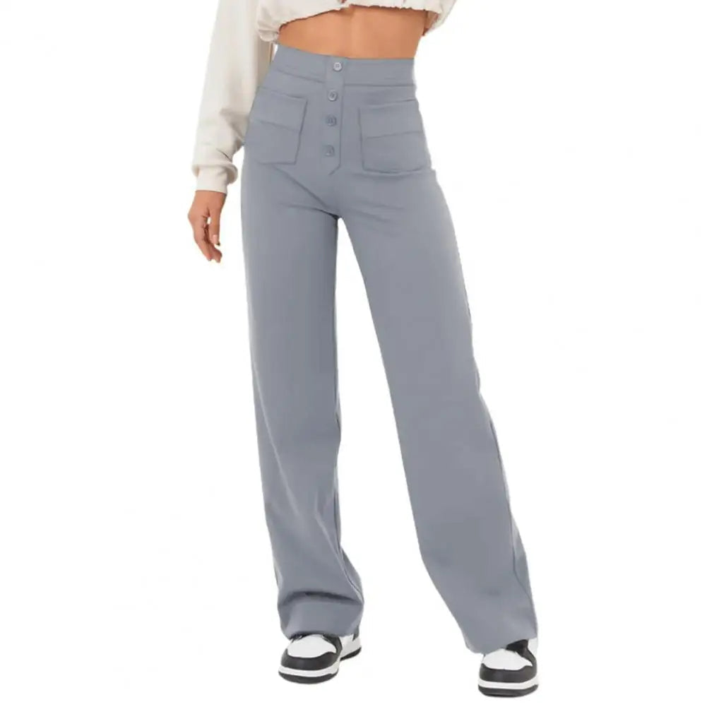Modische Damenhose mit weitem Bein und hoher Taille - Eleganz und Komfort für jeden Tag