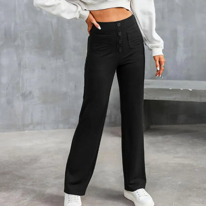 Modische Damenhose mit weitem Bein und hoher Taille - Eleganz und Komfort für jeden Tag
