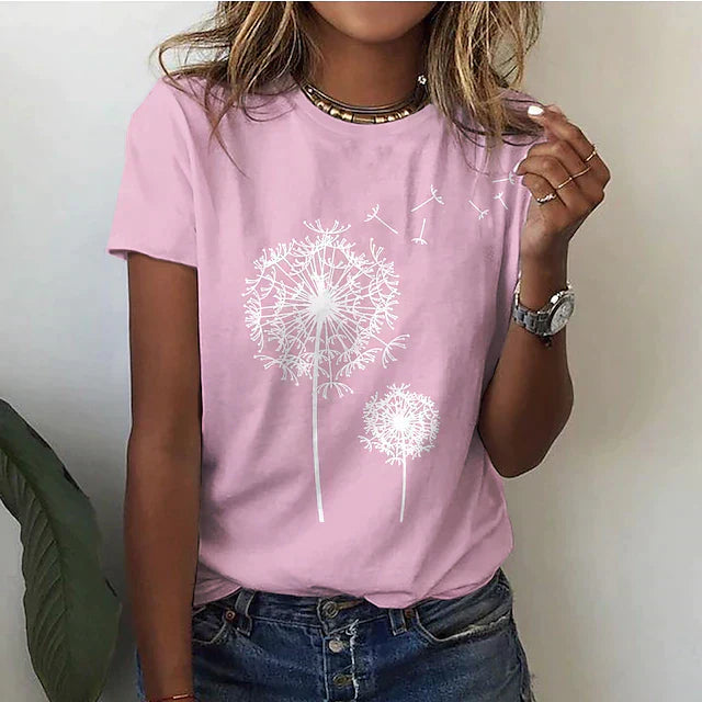 Elegantes Damen-Sommer-T-Shirt mit Rundhalsausschnitt und kurzen Ärmeln - stilvoller und erfrischender Look