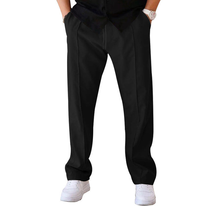 Modische und bequeme Herrenhose mit weitem Bein aus atmungsaktivem, leichtem Stoff