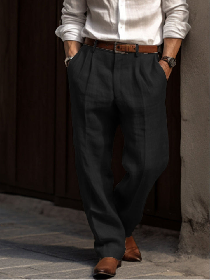 Stilvolle Herren-Leinenhose mit Bundfalten - eine elegante und modische Wahl