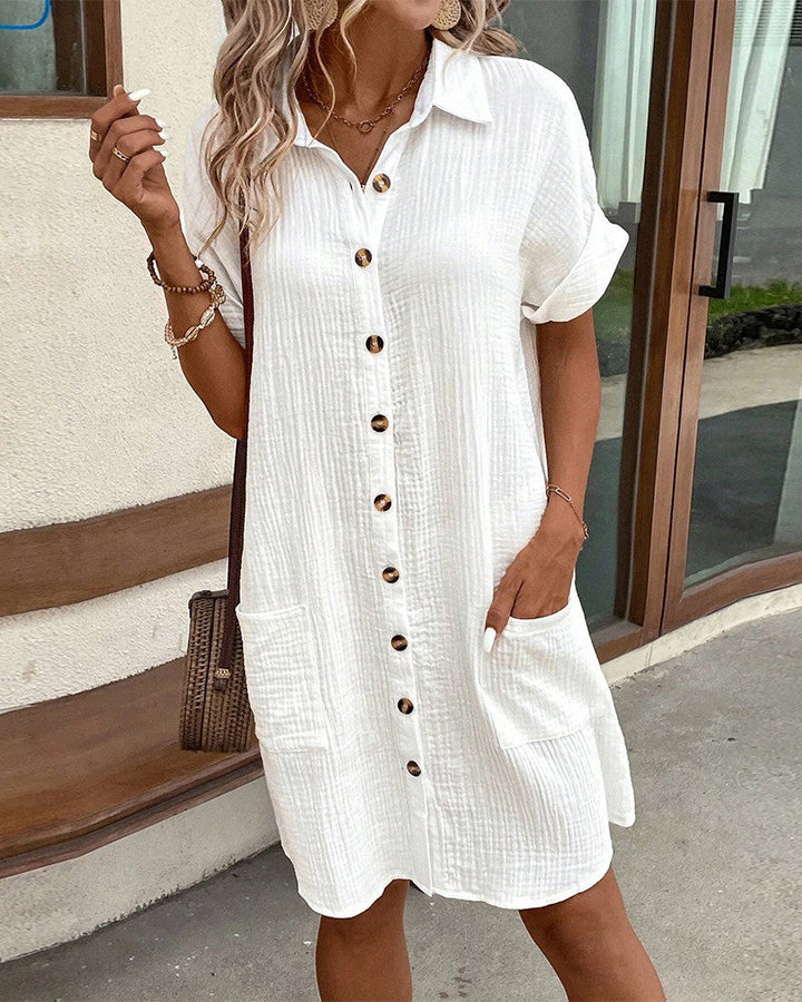 Emilia™ - Abito Camicia in Puro Comfort per un'Eleganza Incomparabile!