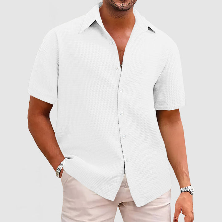 Modisches und bequemes Herren-T-Shirt aus elegantem Waffelstrick