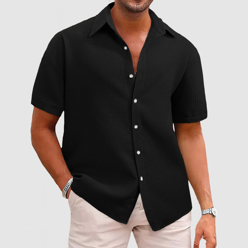 Modisches und bequemes Herren-T-Shirt aus elegantem Waffelstrick
