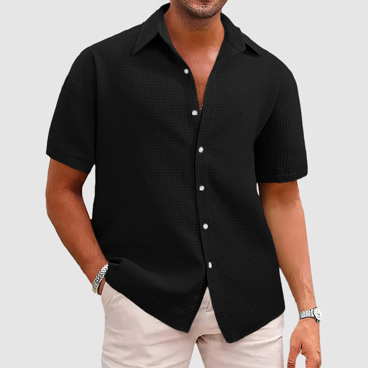 Modisches und bequemes Herren-T-Shirt aus elegantem Waffelstrick