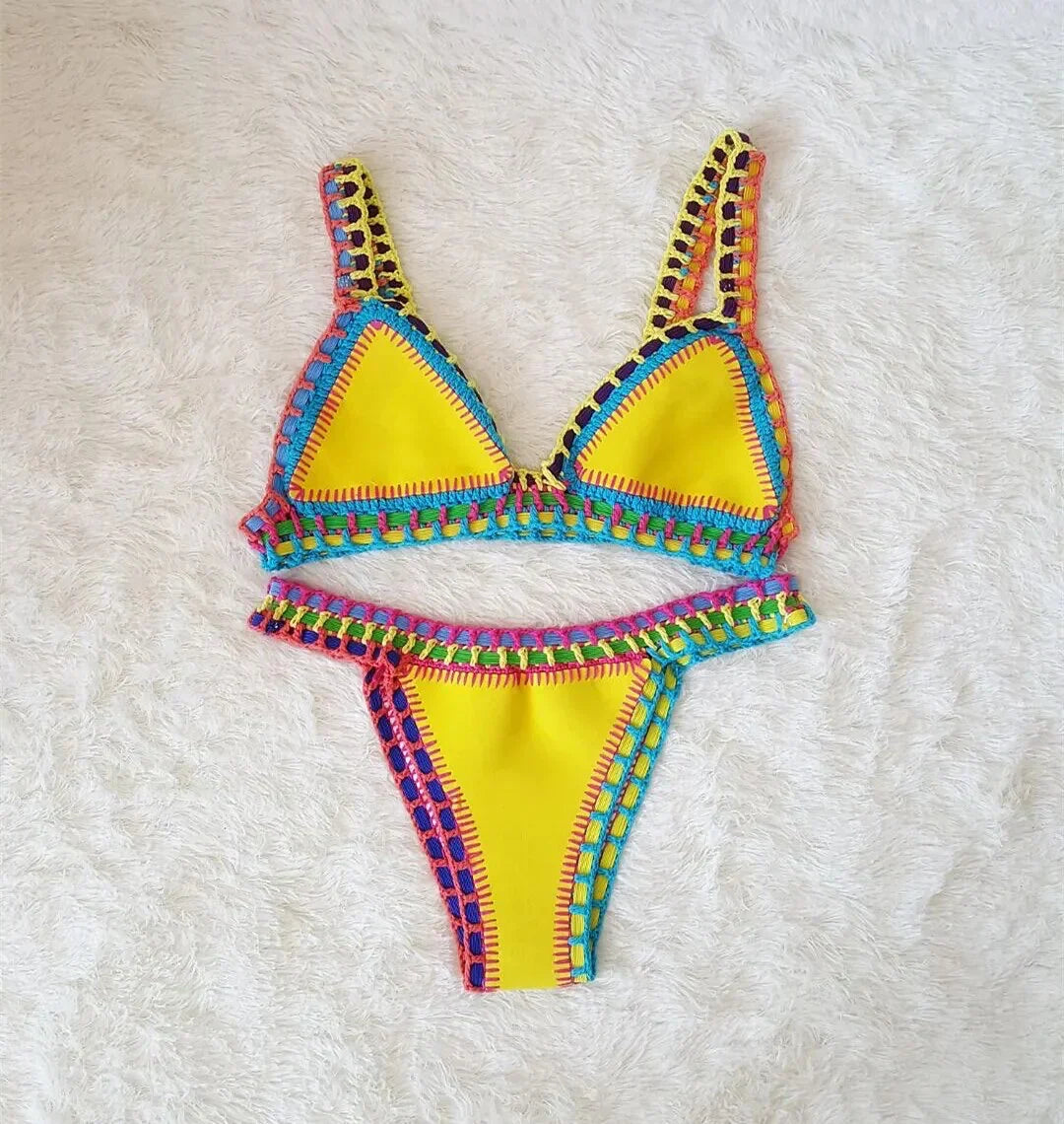 Dory | Modevola Boho Gehaakte Bikini Set met Elastisch Top für einen Ultieme Pasvorm en Stijlvolle Look