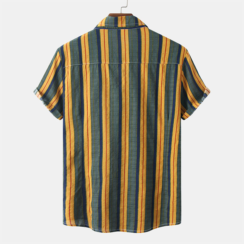 Elegantes Herren-Kurzarm-T-Shirt mit stylischen Retro-Streifen