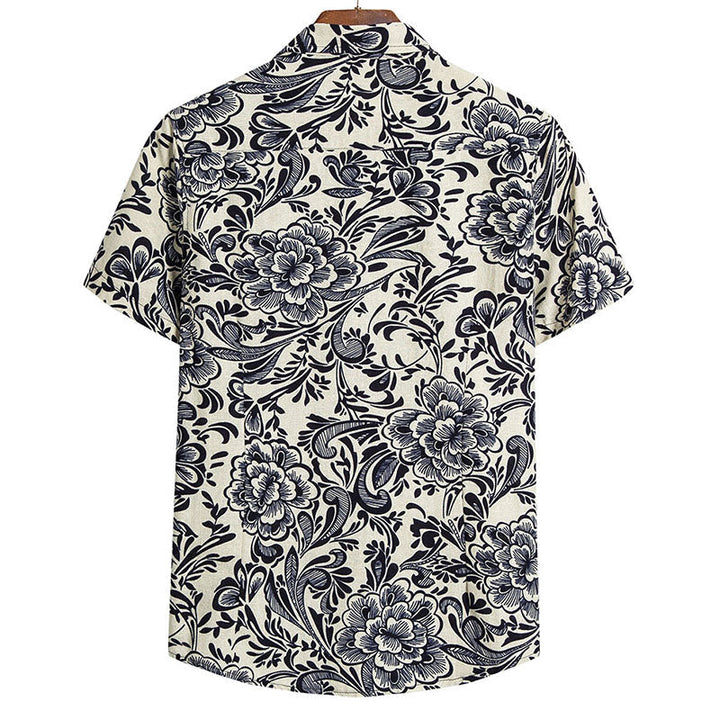 Luxuriöses kurzärmeliges Herren-T-Shirt aus atmungsaktiver Baumwolle und Leinen - perfekt für heiße Sommertage
