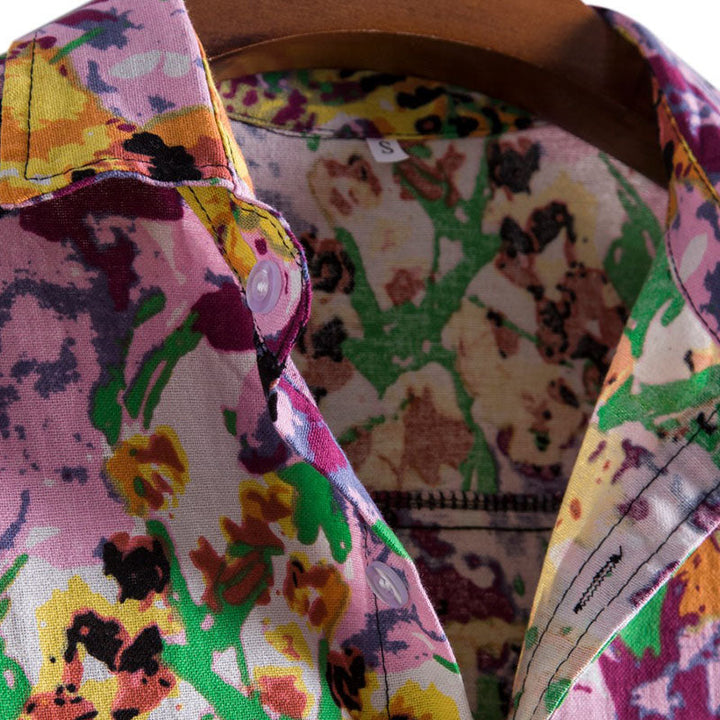 Stylisches Kurzarm-T-Shirt mit Blumendruck für Männer - bringt Frische in Ihren Look